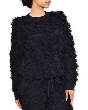 DAI MODA Plus Size Fusion Crew Neck Sweater - Black