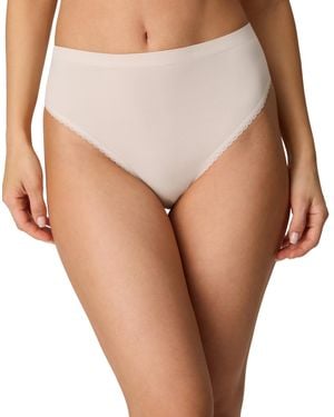 Maidenform Seamless Lace High-cut Brief Panty - Natural