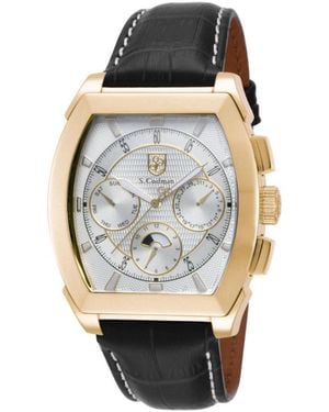 INVICTA WATCH S.coifman Sc0088 Chronograph Dial Leather Strap Watch - Gray