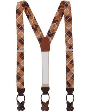 Trafalgar Golden Days Wool-blend Plaid Button-end Suspenders - Multicolor