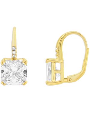 Giani Bernini Pave Drop Sq Cz Studs - Metallic