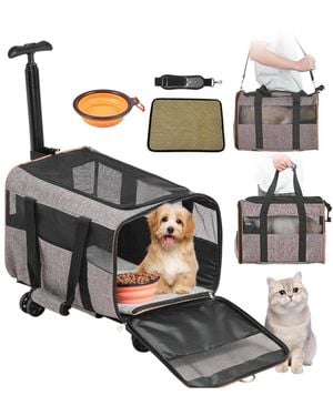 Cozito Airline-approved Rolling Pet Carrier - Gray
