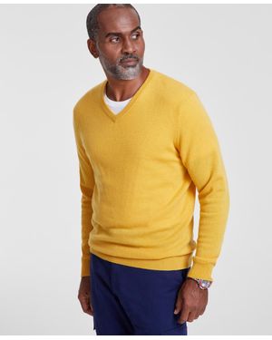 Club Room 100% Cashmere V-neck Sweater - Yellow