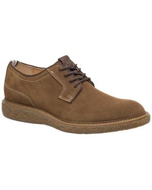 Johnston & Murphy Clint Plain Toe Suede Lace-up Shoes - Brown
