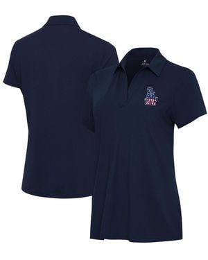 Antigua Los Angeles Dodgers Independence Day Patriotic Logo Era Polo - Blue