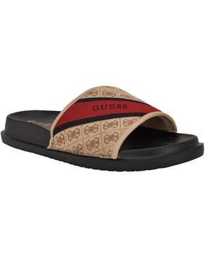 Guess Vellden Slip-on Lifted Fashion Slides - Brown