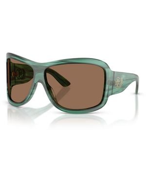 Tory Burch Oversized Retro Runway Wrap Sunglasses Ty5019 - Green