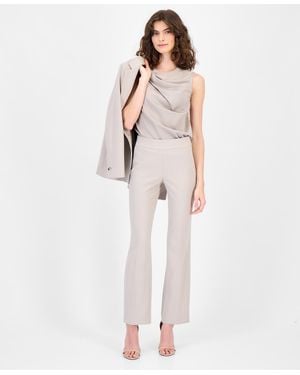 Anne Klein Mid Rise Straight-leg Pull-on Pants - White