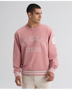 Fanatics Chicago Cubs Iconic Terry Relaxed-fit Sweatshirt - Pink