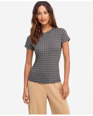 INC International Concepts Geometric-print Crewneck Top - Blue