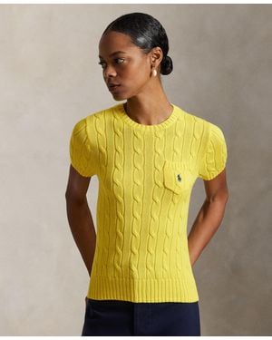 Polo Ralph Lauren Cable-knit Short-sleeve Sweater - Yellow