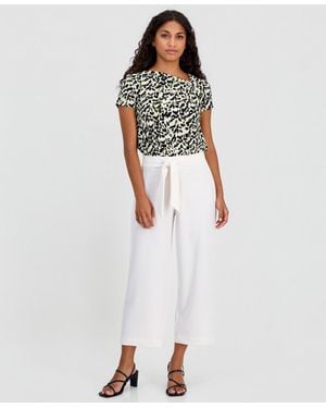 Anne Klein Essentials Petite Tie-front Pull-on Cropped Pants - White