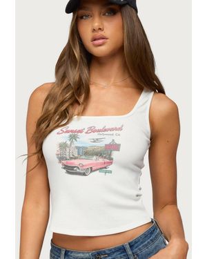Edikted Sunset Boulevard Tank Top - White