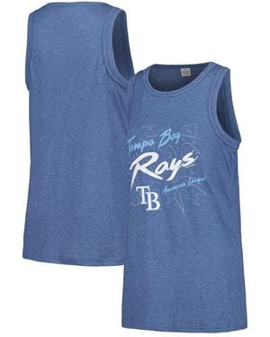 Soft As A Grape Tampa Bay Rays Gauze High Neck Tank Top - Blue