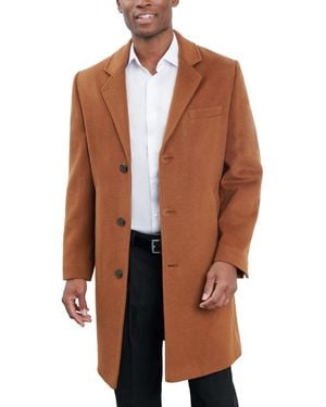 London Fog Men Signature Wool-blend Overcoat - Purple