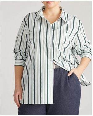 UNIVERSAL STANDARD Plus Size Artist Poplin Shirt - Blue