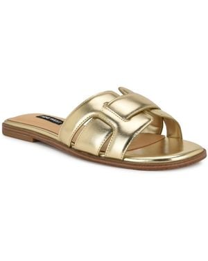 Nine West Germani Woven Flat Slip-on Sandals - White