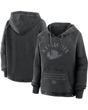 Fanatics Kansas City Chiefs Oversized Raglan Gridiron Hoodie - Black