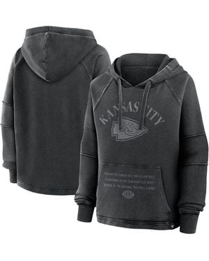 Fanatics Kansas City Chiefs Oversized Raglan Gridiron Hoodie - Black