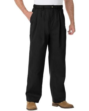 Kingsize Big & Tall Knockarounds Full-elastic Waist Pleated Pants - Black
