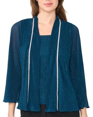 Msk Long Sleeve Shrug - Blue