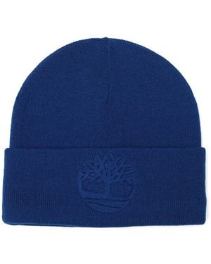 Timberland Knit Embossed Tree Beanie - Blue