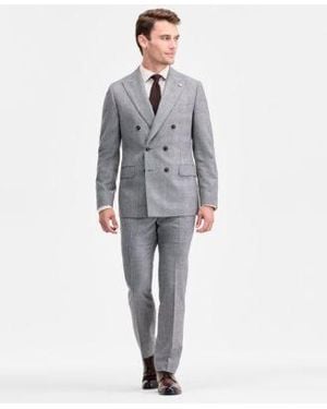 Ted By Ted Baker Modern Fit Black White Wool Blend Double Breasted Suit Separates - Gray
