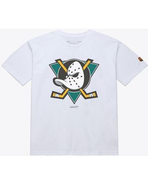 Mitchell & Ness Anaheim Ducks Core Vintage Logo T-shirt - White