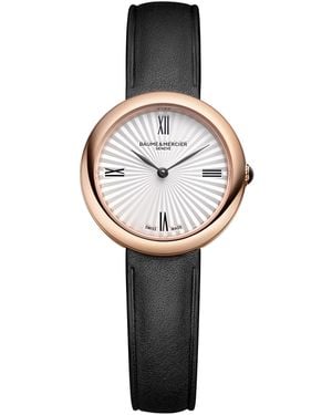 Baume & Mercier De Joia Quartz Black Leather Watch 28mm - Metallic