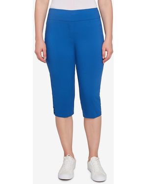 Ruby Rd. Petite Ladder Hem Americana clamdigger Pullover Pants - Blue