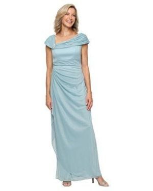 Alex Evenings Glittered Ruched Gown - Blue