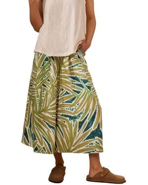 Celtic & Co. Printed Midi Wide Leg Culottes - Green