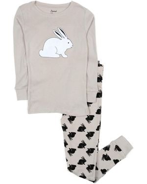 Leveret Kids Matching Family Two Piece Cotton Easter Pajamas 6-14 - White