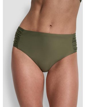DKNY High-waist Side-shirred Bikini Bottoms - Green