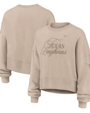 Nike Texas Longhorns Neutral Sce Collection Oversized Phoenix Fleece Sweatshirt - Natural
