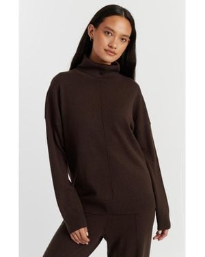 Chinti & Parker Relaxed Roll Neck Wool & Cashmere Sweater - Black