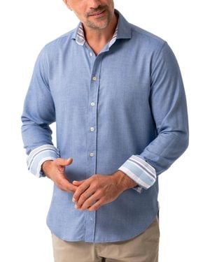 Koy Clothing Cotton Merino Long Sleeve Shirt - Blue