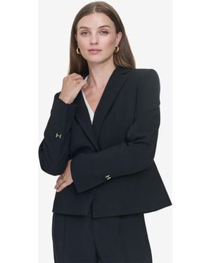 Halston Logo-hardware Single-button Blazer - Blue
