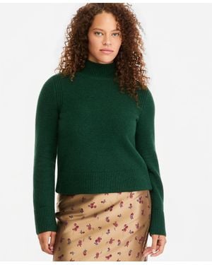 On 34th Roll Mock Neck Sweater - Green