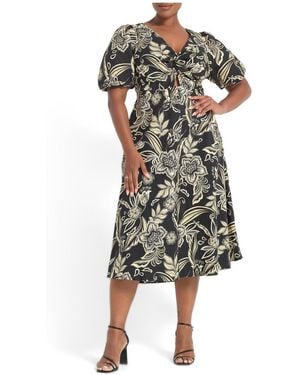 Estelle Plus Size Kelsie Empire-waist Floral-print Midi Dress - Multicolor