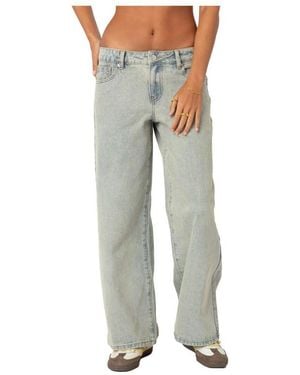 Edikted Petite Magda Low Rise Acid Wash Jeans - Green
