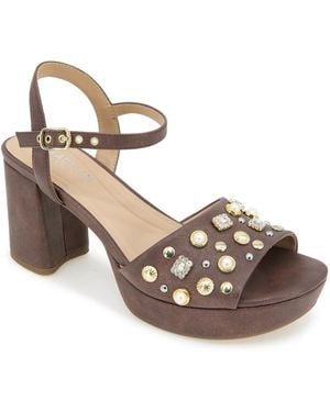 Kenneth Cole Remina Charm Platform Sandals - Metallic