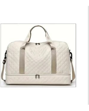 Batfox Three-dimensional Diamond Patterned Small Square Tote - White
