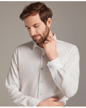 BarIII Sateen Solid Contrast Buttons Dress Shirt - Gray