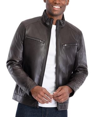 Michael Kors Perforated Faux Leather Moto Jacket - Black