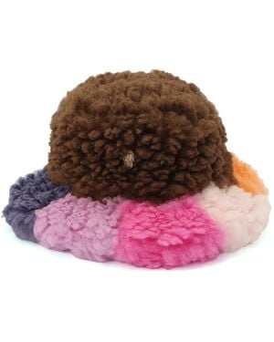 Kurt Geiger shaggy Faux Fur Bucket Hat - Pink