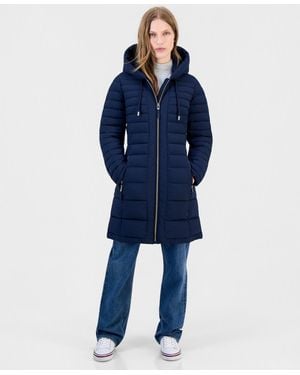 Tommy Hilfiger Puffer Packable Hooded Coat - Blue