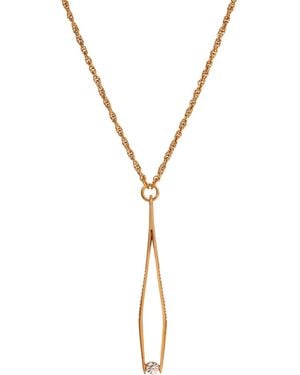 2028 Crystal Tweezer Pendant Necklace - Metallic