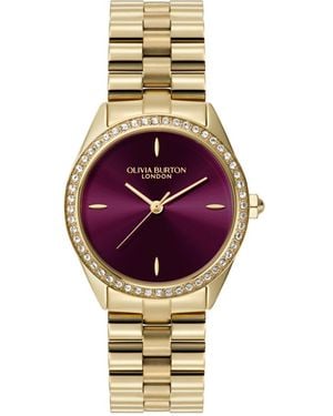 Olivia Burton Bejewelled Le Tone Stainless Steel Bracelet Watch - Metallic