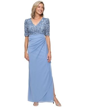 Alex Evenings Petite Empire Waist Dress - Blue